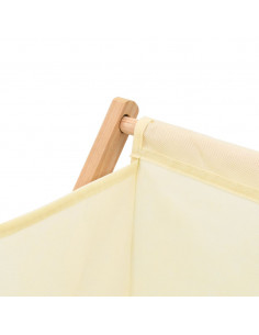 Portabiancheria in Legno di Cedro e Tessuto Beige 42x41x64 cm