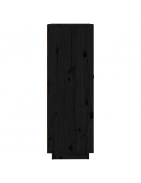 Portabottiglie Nero 45x34x100 cm in Legno Massello di Pino