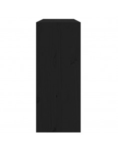 Portabottiglie Nero 62x25x62 cm in Legno Massello di Pino