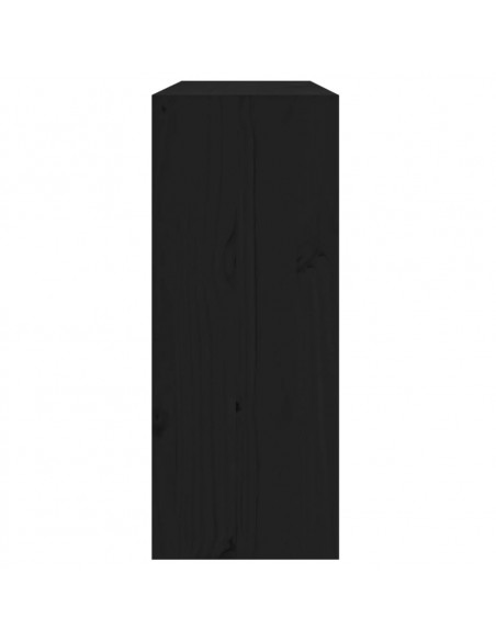 Portabottiglie Nero 62x25x62 cm in Legno Massello di Pino