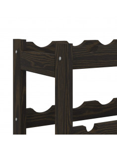 Portabottiglie per 12 Bottiglie Nero Legno Massello di Pino