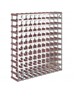 Portabottiglie per 120 Bottiglie Legno Massello di Pino Marrone