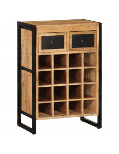 Portabottiglie per 16 Bottiglie in Legno Massello di Mango