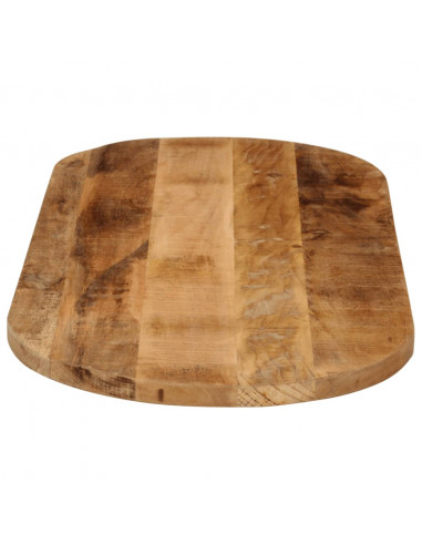 Piano Tavolo 140x60x2,5 cm Ovale Legno Massello Grezzo di Mango