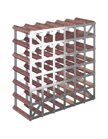 Portabottiglie per 42 Bottiglie Legno Massello di Pino Marrone