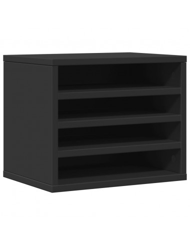Organizer per la Scrivania Nero 36x26x29,5 cm in Multistrato