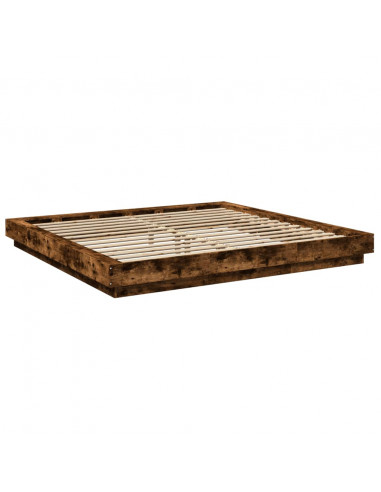 Giroletto con Luci LED Rovere Fumo 200x200 cm Legno Multistrato