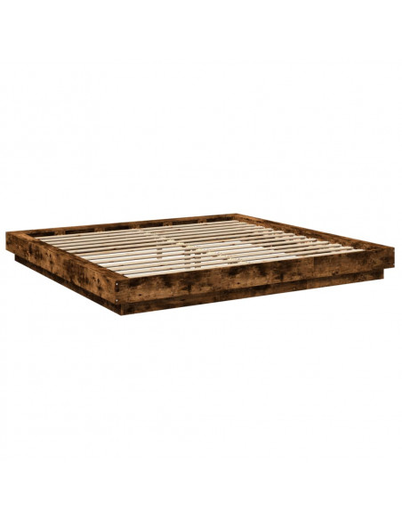Giroletto con Luci LED Rovere Fumo 200x200 cm Legno Multistrato