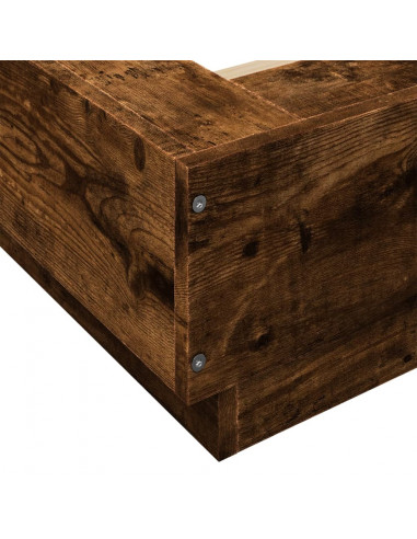 Giroletto con Luci LED Rovere Fumo 200x200 cm Legno Multistrato