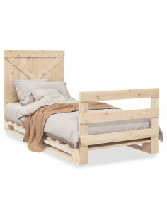 Giroletto con Testiera 90x200 cm in Legno Massello di Pino 2