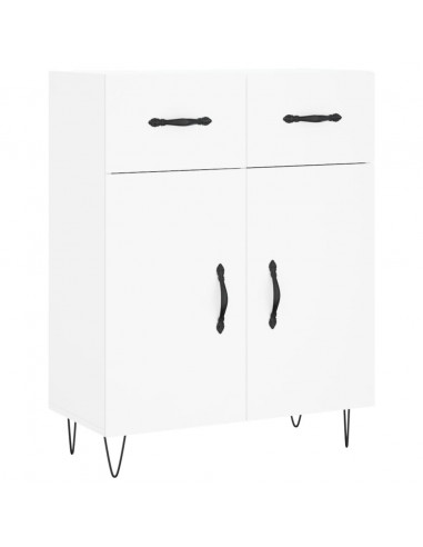 Credenza Bianca 69,5x34x180 cm in Legno Multistrato