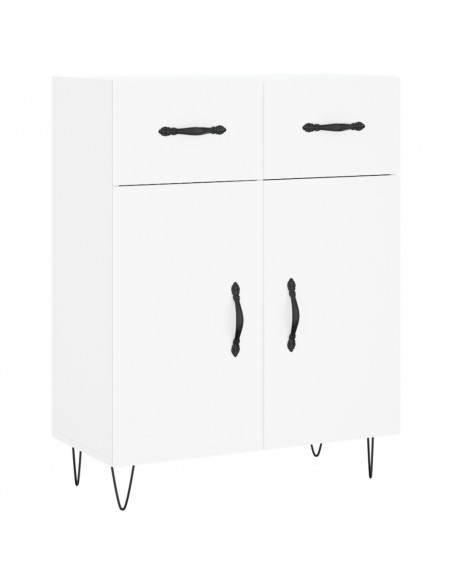 Credenza Bianca 69,5x34x180 cm in Legno Multistrato