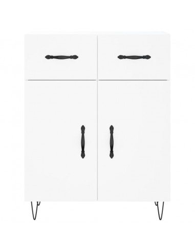 Credenza Bianca 69,5x34x180 cm in Legno Multistrato