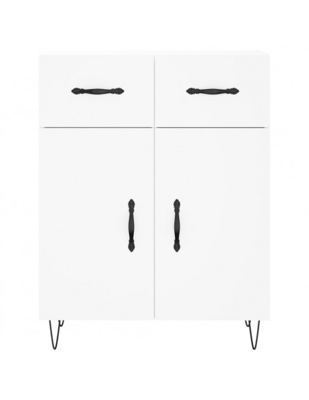 Credenza Bianca 69,5x34x180 cm in Legno Multistrato