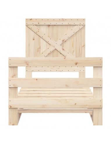 Giroletto con Testiera 90x200 cm in Legno Massello di Pino