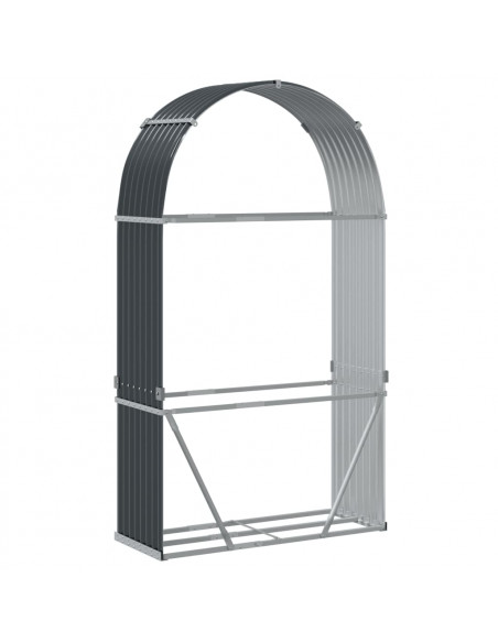 Portaceppi Antracite 120x45x210 cm in Acciaio Zincato