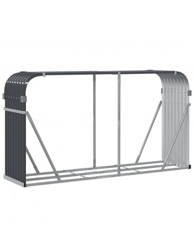 Portaceppi Antracite 180x45x100 cm in Acciaio Zincato