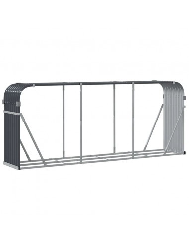 Portaceppi Antracite 234x45x100 cm in Acciaio Zincato