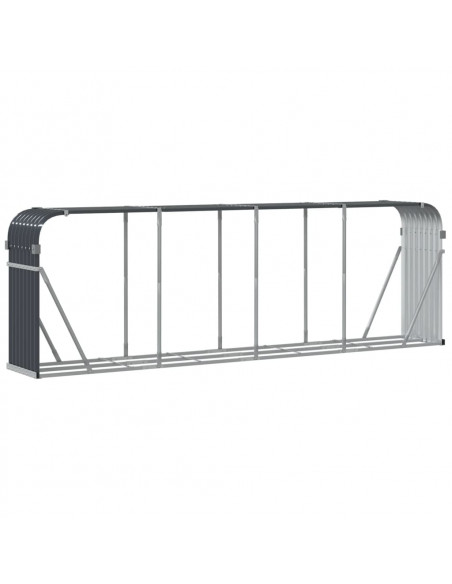 Portaceppi Antracite 300x45x100 cm in Acciaio Zincato