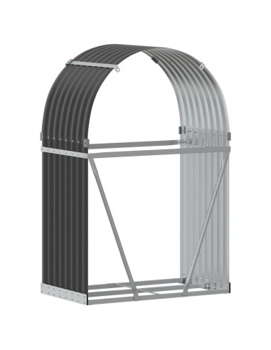 Portaceppi Antracite 80x45x120 cm in Acciaio Zincato
