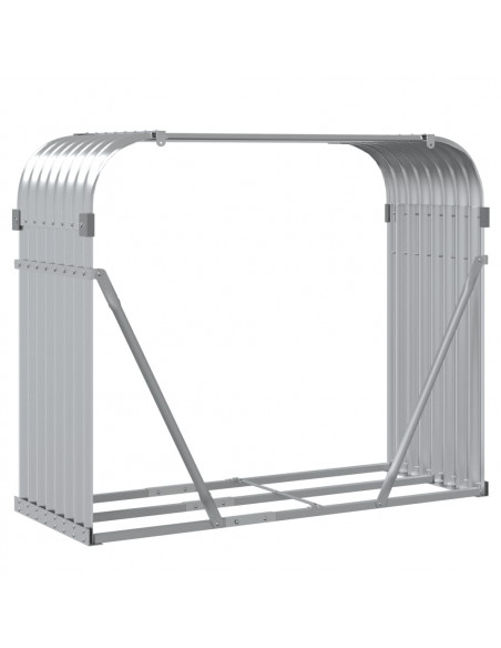 Portaceppi Argento 120x45x100 cm in Acciaio Zincato