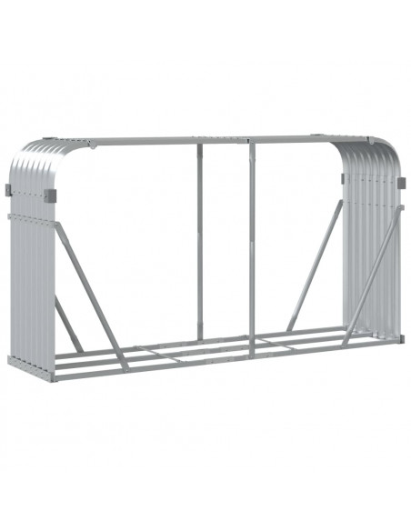 Portaceppi Argento 180x45x100 cm in Acciaio Zincato
