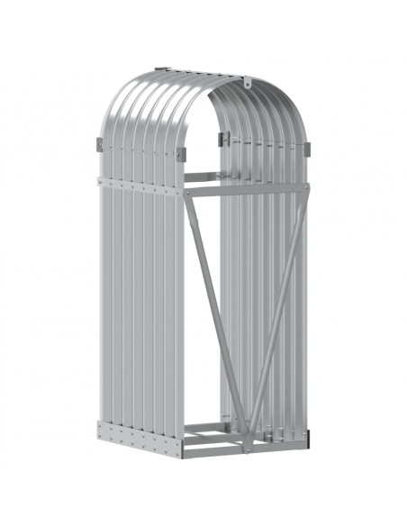 Portaceppi Argento 40x45x100 cm in Acciaio Zincato