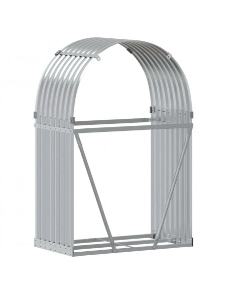 Portaceppi Argento 80x45x120 cm in Acciaio Zincato