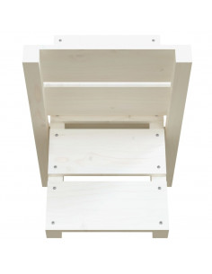 Portaceppi Bianco 47x39,5x48 cm in Legno Massello di Pino