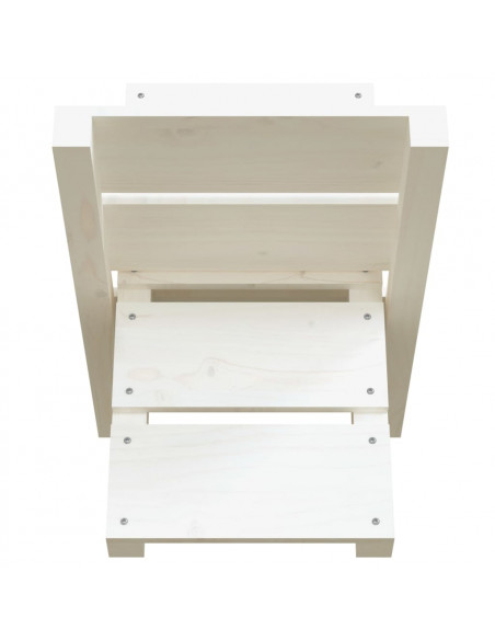 Portaceppi Bianco 47x39,5x48 cm in Legno Massello di Pino