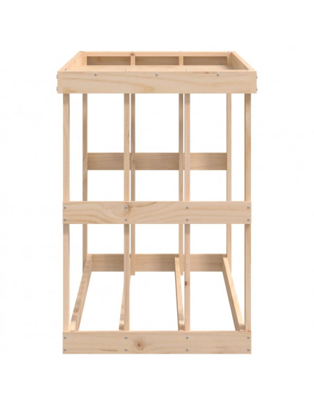 Portaceppi da Esterno 108x52x74 cm Legno Massello di Pino