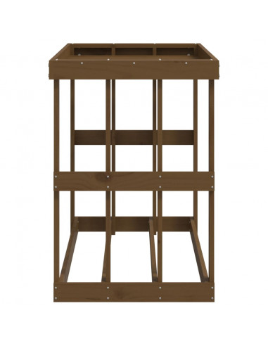 Portaceppi da Esterno Miele 108x52x74 cm Legno Massello di Pino