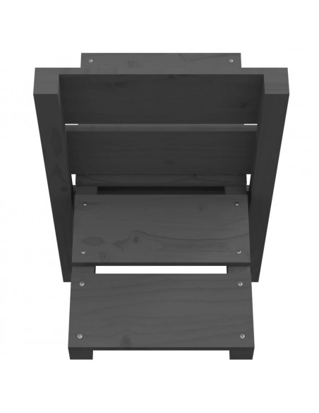 Portaceppi Grigio 47x39,5x48 cm in Legno Massello di Pino