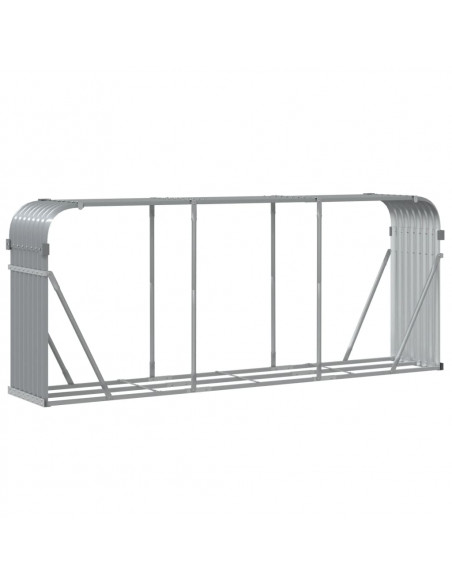 Portaceppi Grigio Chiaro 234x45x100 cm in Acciaio Zincato