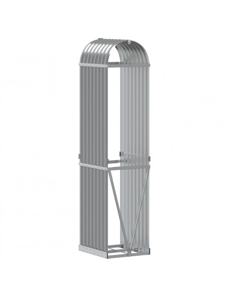 Portaceppi Grigio Chiaro 40x45x170 cm in Acciaio Zincato