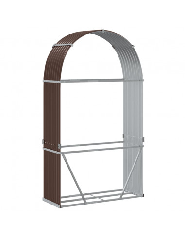 Portaceppi Marrone 120x45x210 cm in Acciaio Zincato