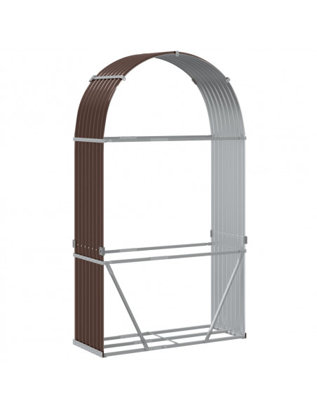 Portaceppi Marrone 120x45x210 cm in Acciaio Zincato