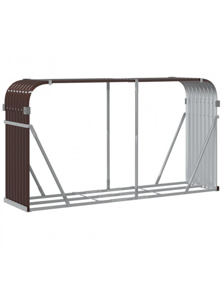 Portaceppi Marrone 180x45x100 cm in Acciaio Zincato