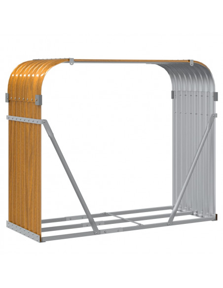 Portaceppi Marrone Chiaro 120x45x100 cm in Acciaio Zincato