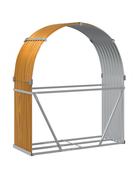 Portaceppi Marrone Chiaro 120x45x140 cm in Acciaio Zincato