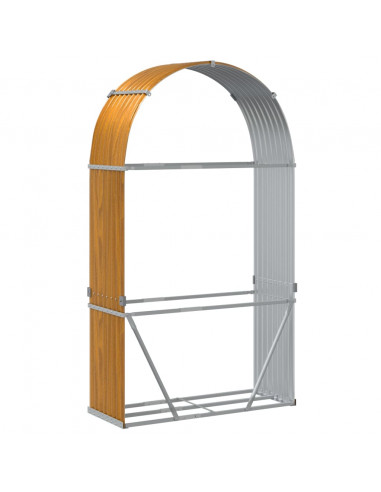 Portaceppi Marrone Chiaro 120x45x210 cm in Acciaio Zincato