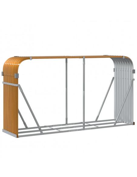 Portaceppi Marrone Chiaro 180x45x100 cm in Acciaio Zincato