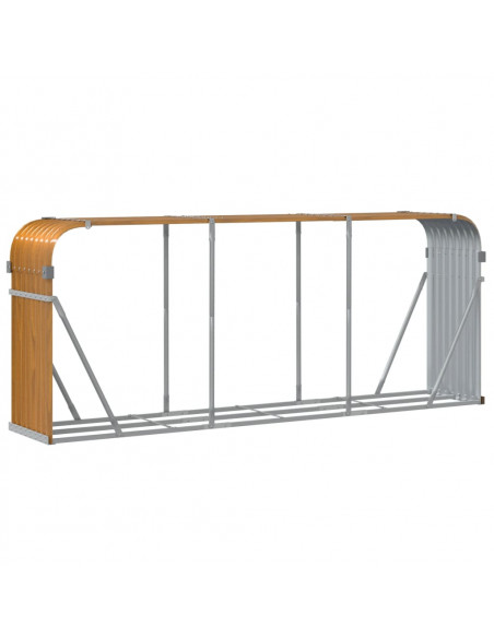 Portaceppi Marrone Chiaro 234x45x100 cm in Acciaio Zincato