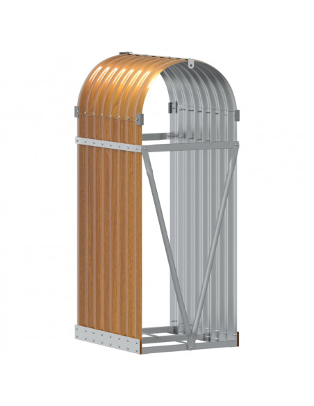 Portaceppi Marrone Chiaro 40x45x100 cm in Acciaio Zincato