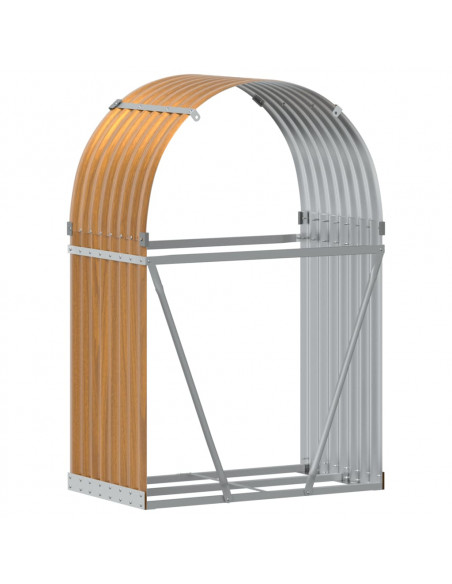 Portaceppi Marrone Chiaro 80x45x120 cm in Acciaio Zincato