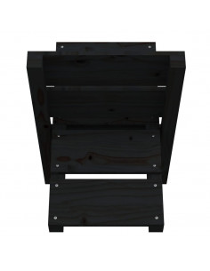 Portaceppi Nero 47x39,5x48 cm in Legno Massello di Pino