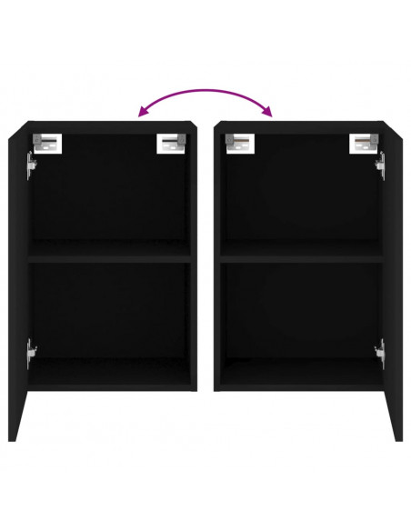 Mobile TV a Parete Nero 40,5x30x60 cm in Legno Multistrato
