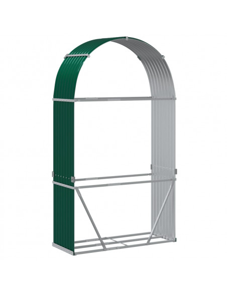 Portaceppi Verde 120x45x210 cm in Acciaio Zincato