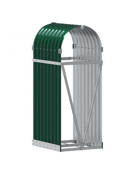 Portaceppi Verde 40x45x100 cm in Acciaio Zincato