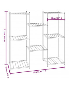 Portafiori 83x25x80 cm Nero in Ferro